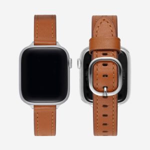Copenhagen Leather Apple Watch Band – Caramel / Silver