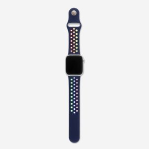 Silicone Sports Apple Watch Band – Midnight/Pride