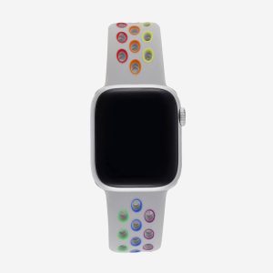 Silicone Sports Apple Watch Band – Stone/Pride
