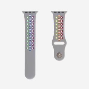 Silicone Sports Apple Watch Band – Stone/Pride