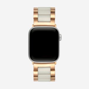 Lisbon Apple Watch Band – Vintage Rose Gold / White