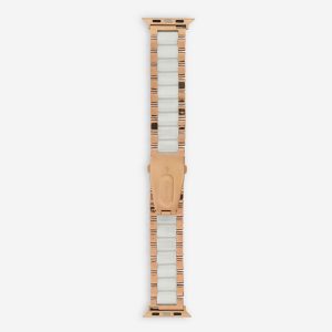 Lisbon Apple Watch Band – Vintage Rose Gold / White