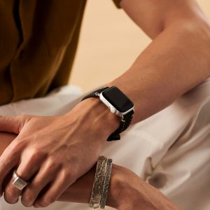 Onyx Leather Apple Watch Band