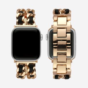 Paris Bracelet Apple Watch Band – Vintage Rose Gold / Black