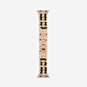 Paris Bracelet Apple Watch Band – Vintage Rose Gold / Black