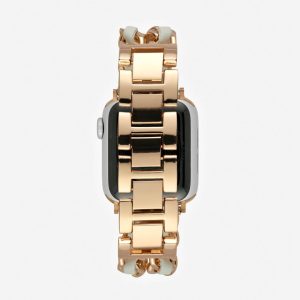 Paris Bracelet Apple Watch Band – Vintage Rose Gold / White