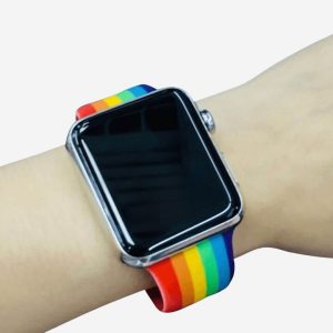 Classic Silicone Apple Watch Band – Rainbow