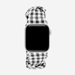 Scrunchie Apple Watch Band – Black Gingham