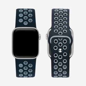 Silicone Sports Apple Watch Band – Black/Stone
