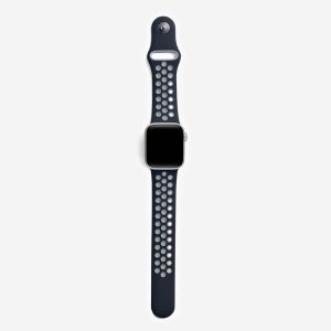 Silicone Sports Apple Watch Band – Black/Stone