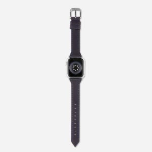 Slim Leather Apple Watch Band – Basalt