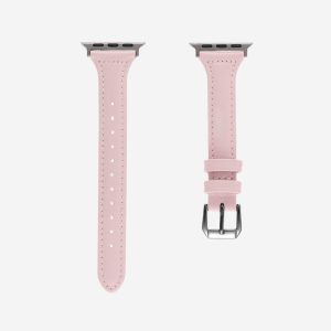 Slim Leather Apple Watch Band – Blush
