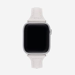 Slim Leather Apple Watch Band – White
