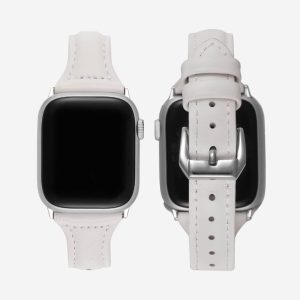 Slim Leather Apple Watch Band – White