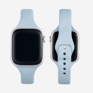 Slim Silicone Apple Watch Band – Blue Mist