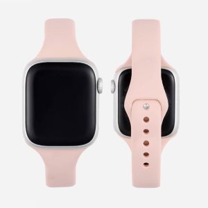 Slim Silicone Apple Watch Band – Pink Sand