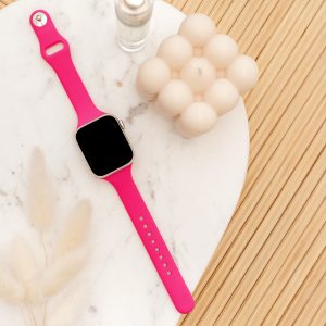 Slim Silicone Apple Watch Band – Hot Pink