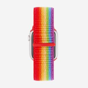 Striped Sport Loop Apple Watch Band – Deep Rainbow