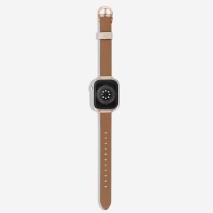 Copenhagen Leather Apple Watch Band – Alabaster / Vintage Rose Gold