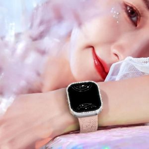 Indigeo Bling Diamond Tempered Glass Apple Watch Case