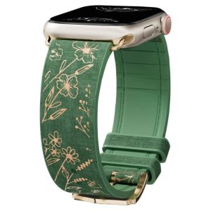 Satura Engraved Flower Silicone Band
