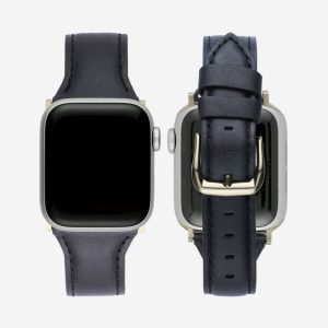Slim Leather Apple Watch Band – Black