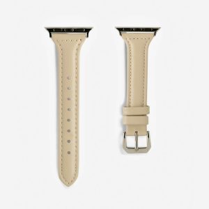 Slim Leather Apple Watch Band – Oatmeal